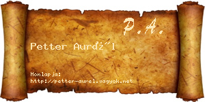 Petter Aurél névjegykártya